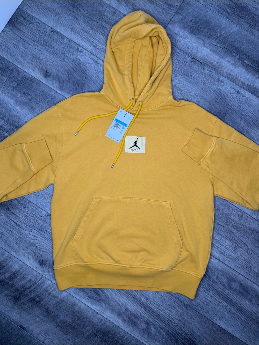 Jordan Yellow Crewneck Hoodie with Jumpman Patch